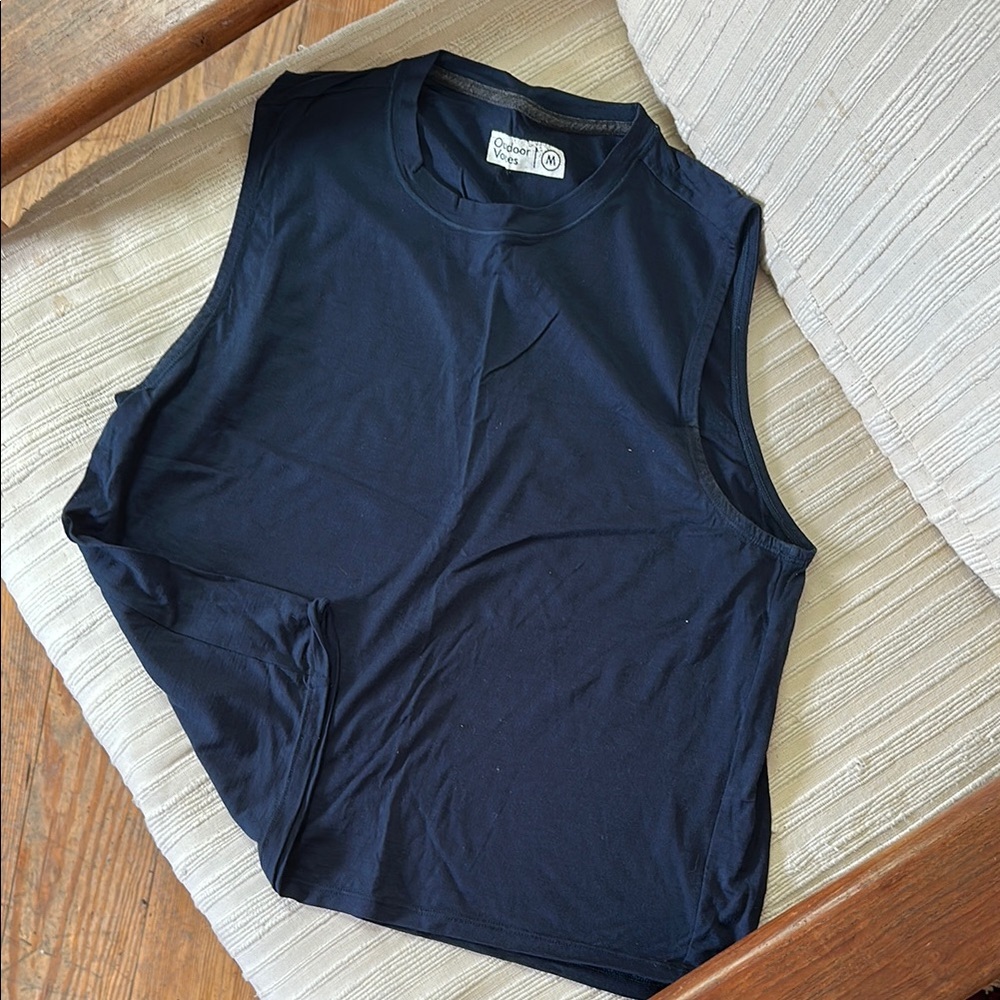 Outdoor Voices Navy Muscle Tank Merino Wool